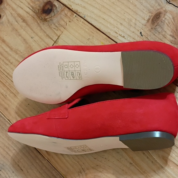J Crew Red Leather/Suede Slip On Penny Loafers Size 8 NEW - Picture 3 of 11
